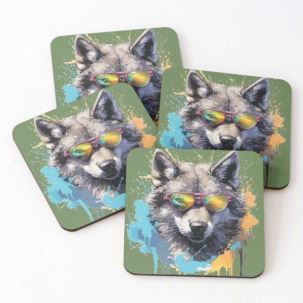 Item preview, Colourful/Colorful wolf with sunglasses 03 designed and sold by Batch-C91.