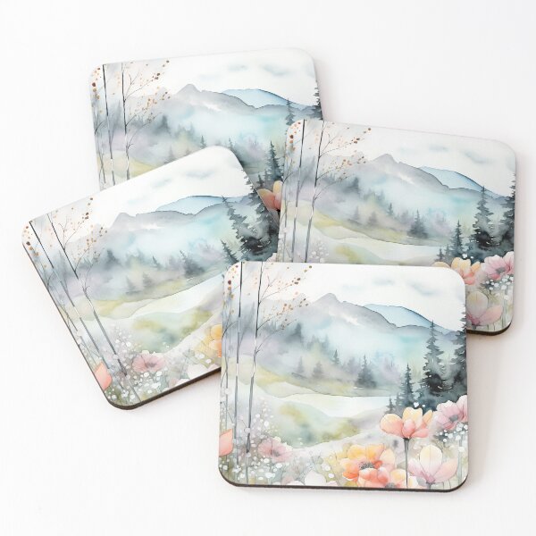 Item preview, Boreal watercolor colorful wild flowers meadow designed and sold by etherElric.