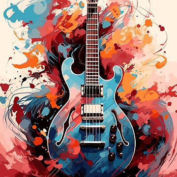 Ripples of Rhythm Electric Guitar Watercolor Art Board Print for Sale by  Spacefoxart