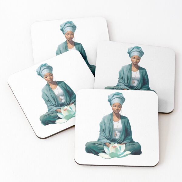Item preview, Mindful Meditation - Headwrap | Teal & White designed and sold by TurquoizBlue.