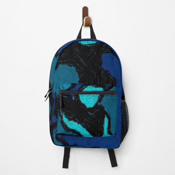 Item preview, Abstract round blue curves (black background) designed and sold by MentaLee.