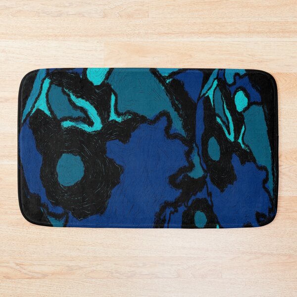 Item preview, Abstract round blue curves (black background) designed and sold by MentaLee.