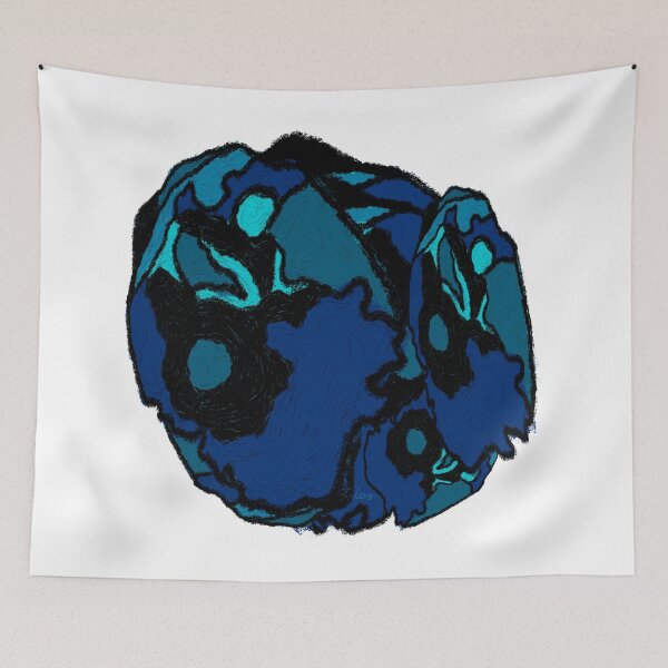 Item preview, Abstract round blue curves (white background) designed and sold by MentaLee.