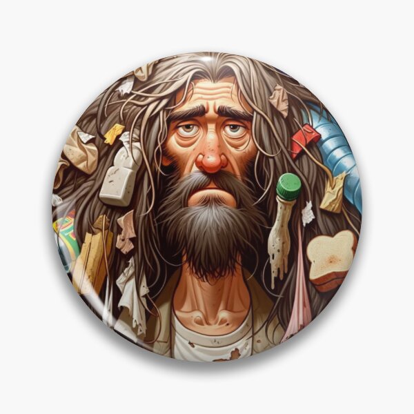 Item preview, Man with rubbish in his hair designed and sold by TheCaveTroll.