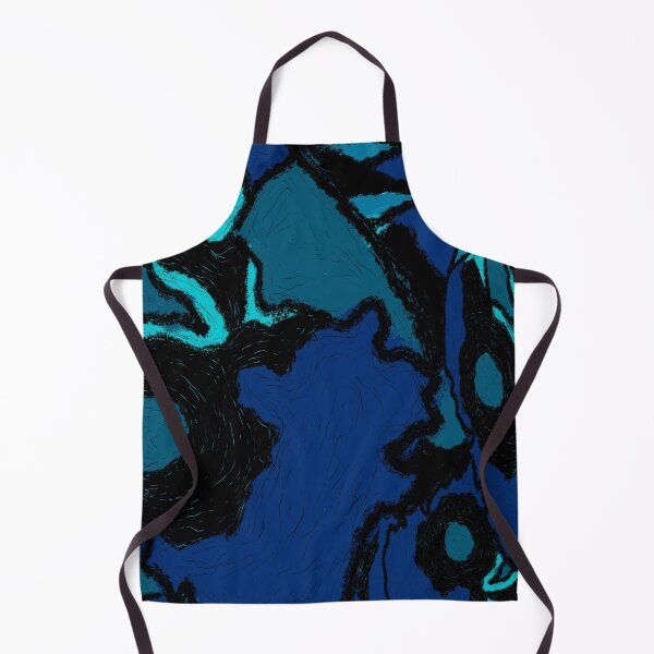 Item preview, Abstract round blue curves (black background) designed and sold by MentaLee.