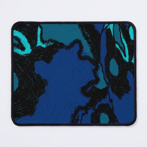 Item preview, Abstract round blue curves (black background) designed and sold by MentaLee.
