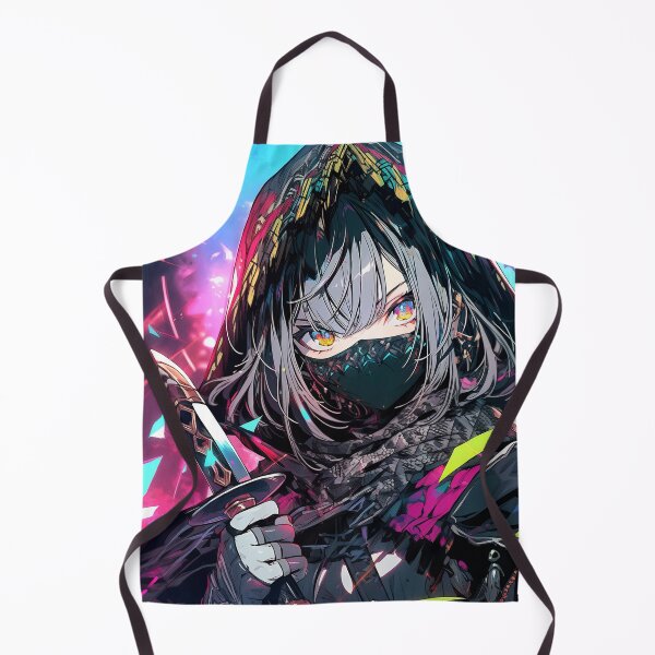 Item preview, Cool Neon Knife Wielding Assassin Anime Girl designed and sold by bubblegoth.