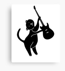 cat playing guitar - cat guitar Canvas Print