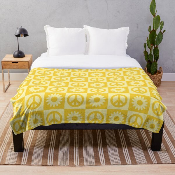 Item preview, All yellow peace out daisies chekered pattern designed and sold by feelingfunky.