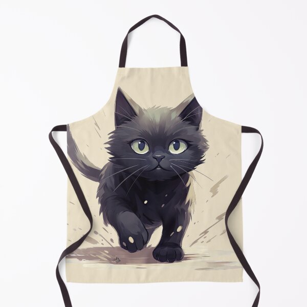 Item preview, little black street cat, cute cat in anime style designed and sold by WallyPink.