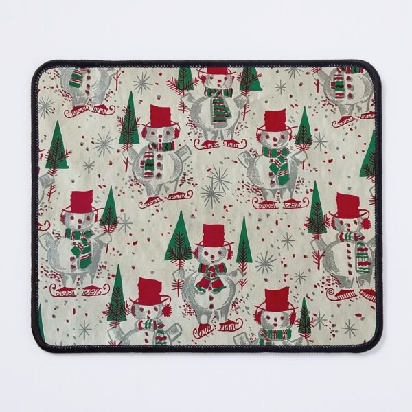 Item preview, Vintage Holiday Snowman with Christmas Trees designed and sold by Morganatic.