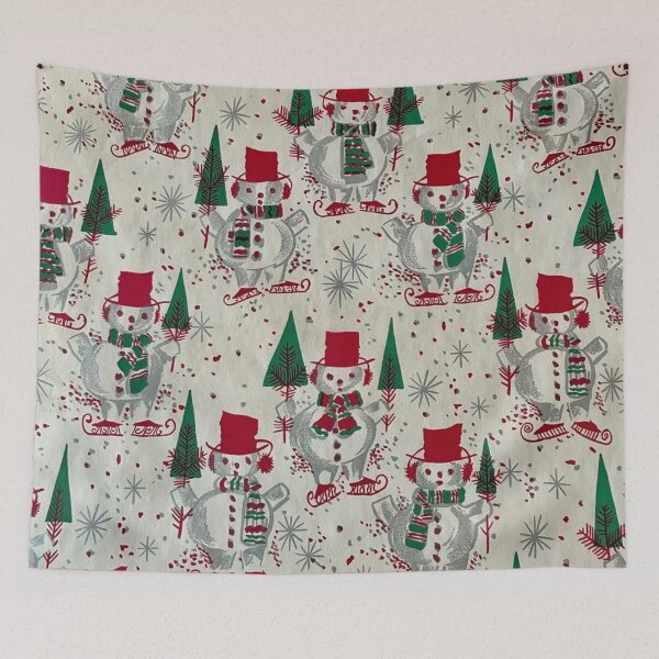 Item preview, Vintage Holiday Snowman with Christmas Trees designed and sold by Morganatic.