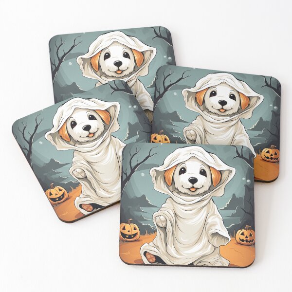 Item preview, Cute Halloween Pup: Ghost Costume Illustration designed and sold by krishutd.