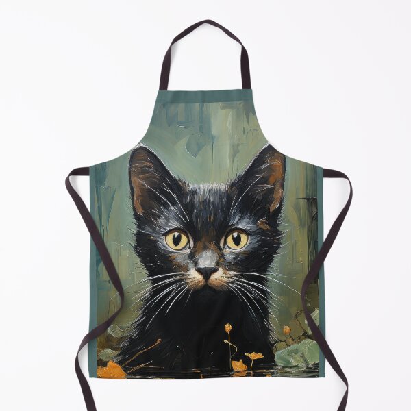 Item preview, black cute cat painting designed and sold by WallyPink.
