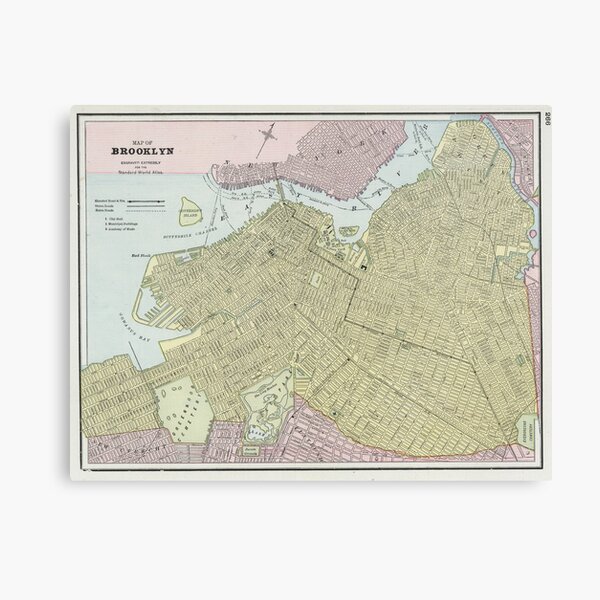 Item preview, Vintage Map of Brooklyn NY (1889) designed and sold by BravuraMedia.