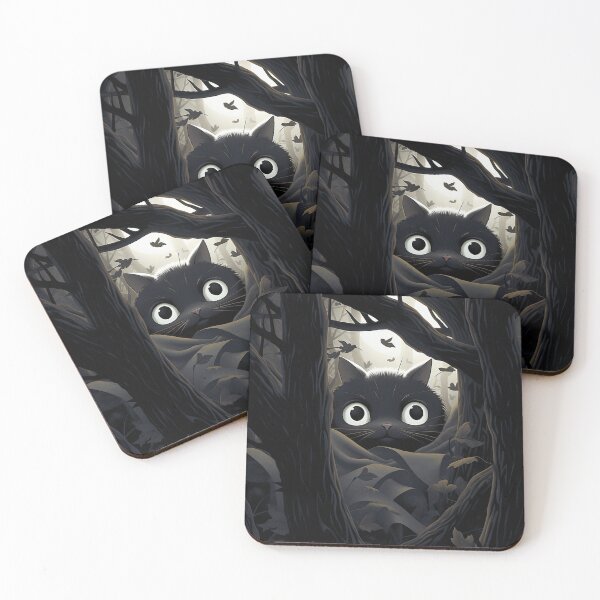 Item preview, Wickedly Cute: Halloween Cat in the Woods designed and sold by krishutd.