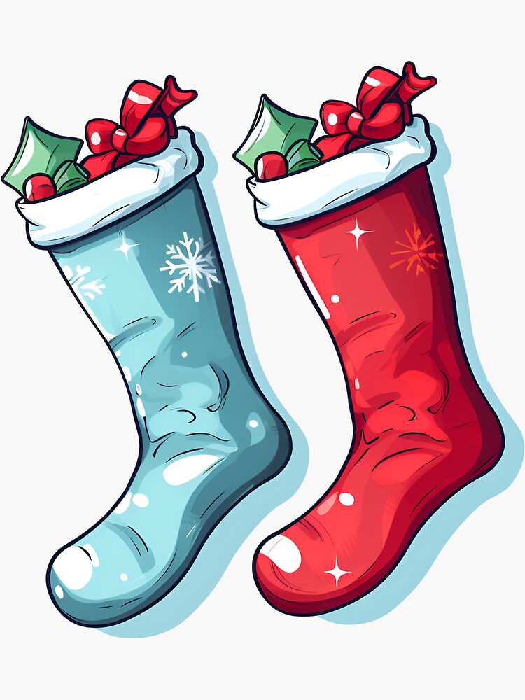 Premium Vector | Christmas socks art drawing vector illustration