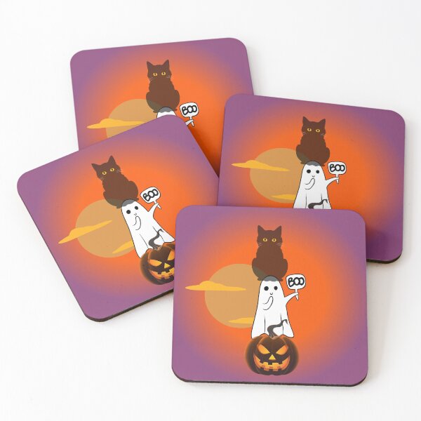 Item preview, Cats Ghosts Pumpkins on Halloween designed and sold by rocklegends99.