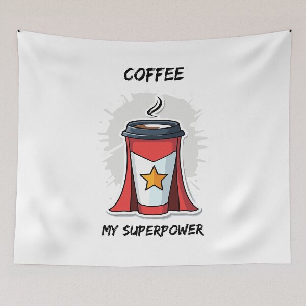 Item preview, Coffee: My Superpower humorous drawing designed and sold by BrushAndBow.