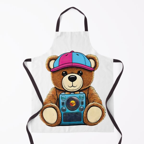 Item preview, Teddy bear holding a radio wearing a rapper style cap funny, streetwear art GRAFFITI designed and sold by PrintyArts.