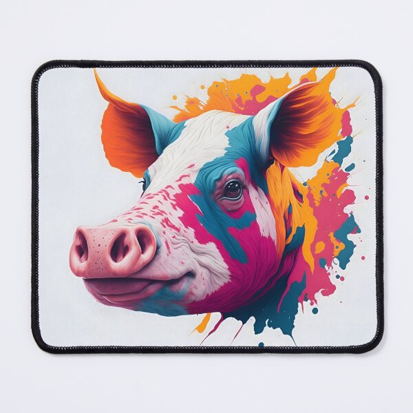 Item preview, "Vibrant Realism: Captivating Pig's Head Artwork Exploding with Colorful Energy" designed and sold by Best-Art-32.