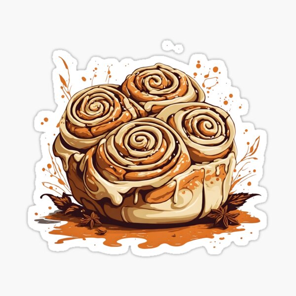 Cinnamon Roll Sticker by mjoly_art