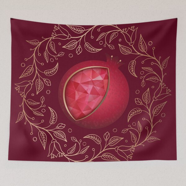 Item preview, RIPE POMEGRANATE in the golden leaves wreath designed and sold by Slanapotam.