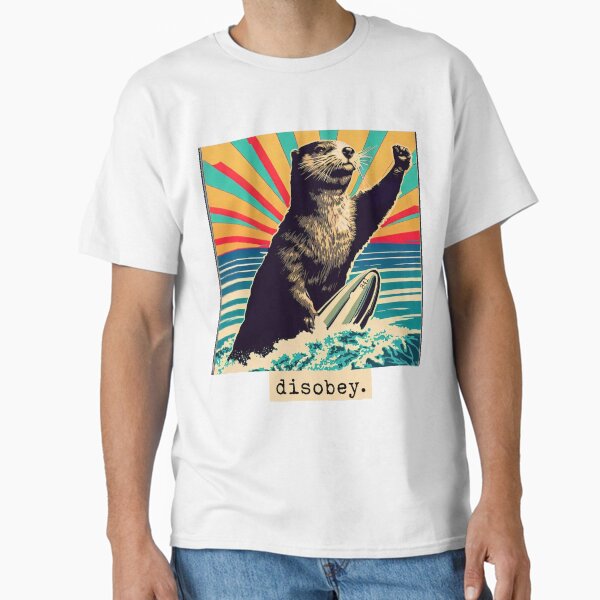 Item preview, disobey. surfing otter 841 [white background] designed and sold by Redwood9.