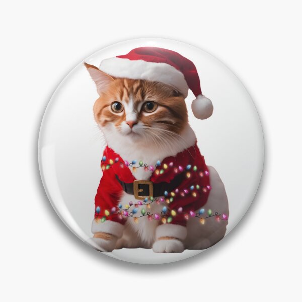 Artikelvorschau, Santa Cat mit Weihnachtsbeleuchtung, süße Weihnachtskatze, Meowy Christmas entworfen und verkauft von BotunPeony.