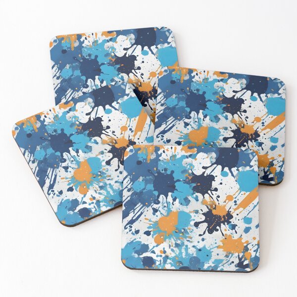 Item preview, Abstrack art blue paint splashes designed and sold by Newrealis.