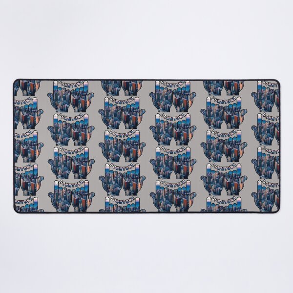 Item preview, Downtown panorama of the center of a big city on the background of the palm designed and sold by SplashTastic.