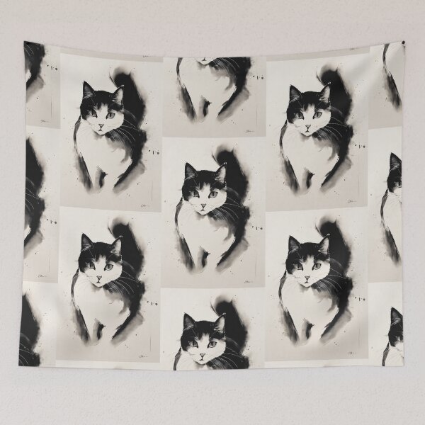 Item preview, Minimalist Cat's Tranquility designed and sold by Mechanical-Artt.