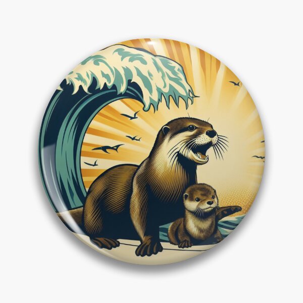 Item preview, be double ungovernable.  841 with baby pup. surfing otter 841  designed and sold by Redwood9.