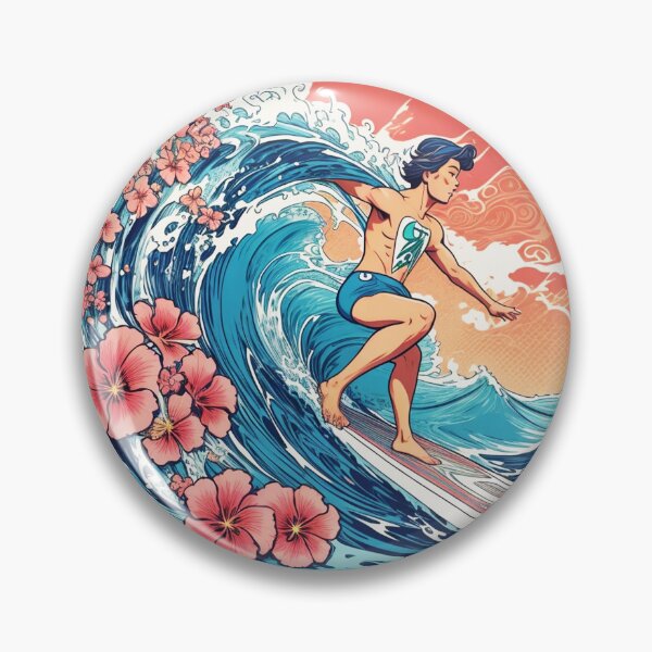 Item preview, Superhero Surfer with Hawaii Orchid Flowers designed and sold by NautiChic.