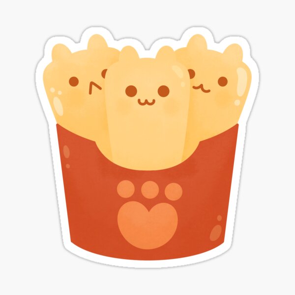 Cute french fries cat fast food lover kawaii monster neko