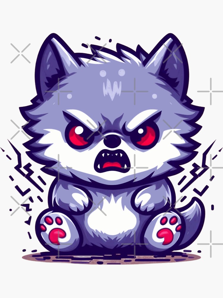 "angry wolf" Sticker for Sale by Animalia Redbubble