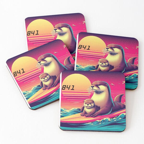 Item preview,  841 with baby pup. surfing otter 841 80s designed and sold by Redwood9.