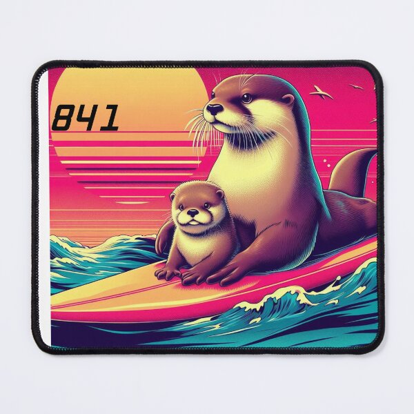 Item preview,  841 with baby pup. surfing otter 841 80s designed and sold by Redwood9.