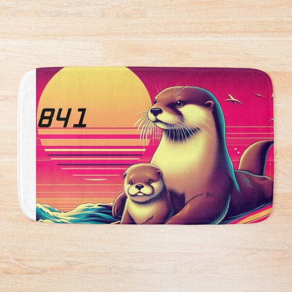 Item preview,  841 with baby pup. surfing otter 841 80s designed and sold by Redwood9.