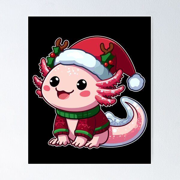 Funny Christmas Axolotl - Christmas Axolotl - Posters and Art