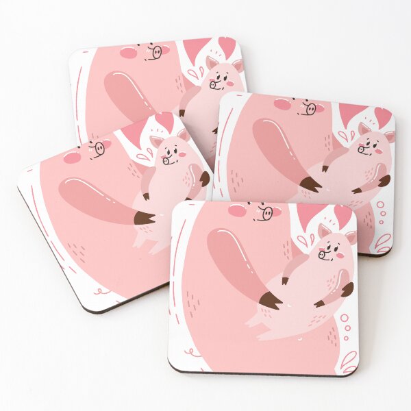 Item preview, Mama Pig and Baby Pig with Hearts designed and sold by PrancingPumpkin.