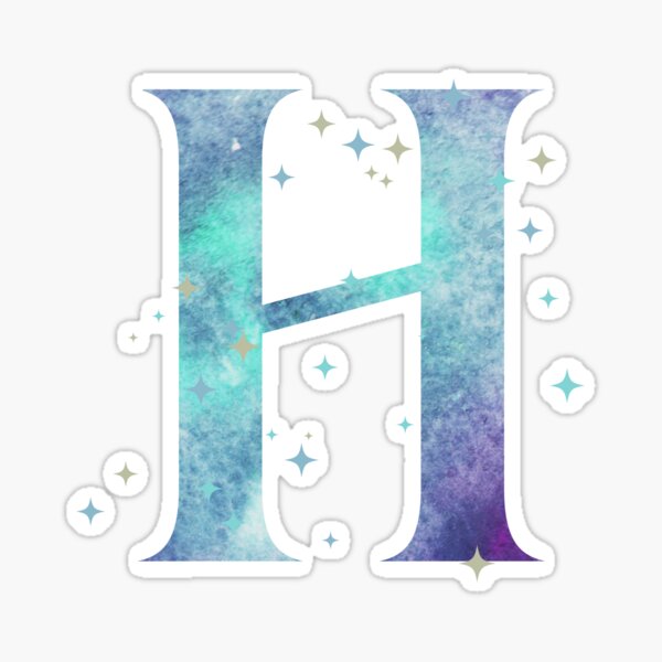 Letter H Monogram watercolor galaxy Sticker
