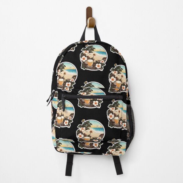 Item preview, Latte on the Beach with Hawaiian Orchids Graphic designed and sold by NautiChic.