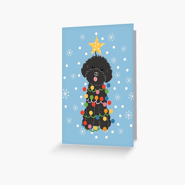 Item preview, Black Toy Poodle Christmas Tree  designed and sold by Lulupainting.