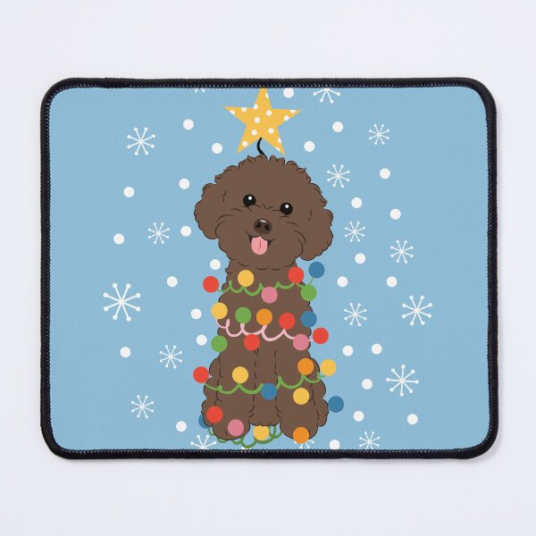 Item preview, Chocolate Toy Poodle Christmas Tree designed and sold by Lulupainting.