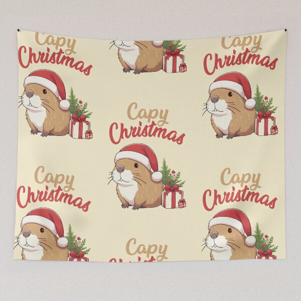 Item preview, Capy Christmas Capybara Santa designed and sold by KAI-Studio.