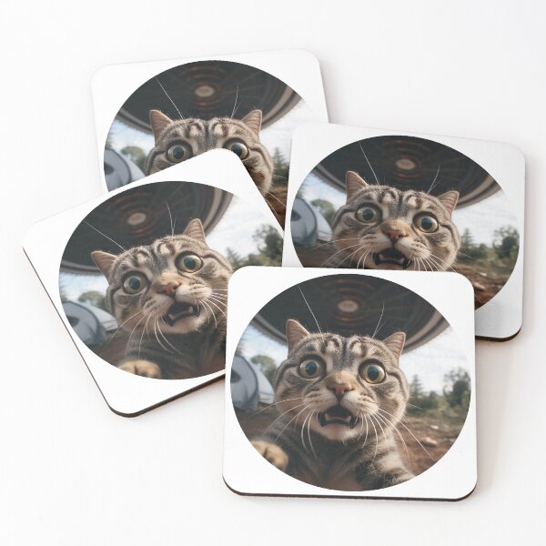 Item preview, Funny cat selfie with UFO designed and sold by Studio Harmonia.