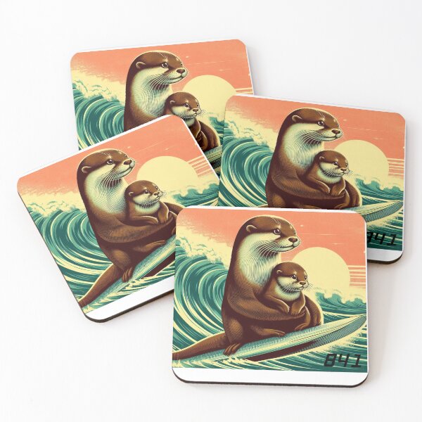 Item preview, 841 with baby pup. surfing otter 841 80s designed and sold by Redwood9.
