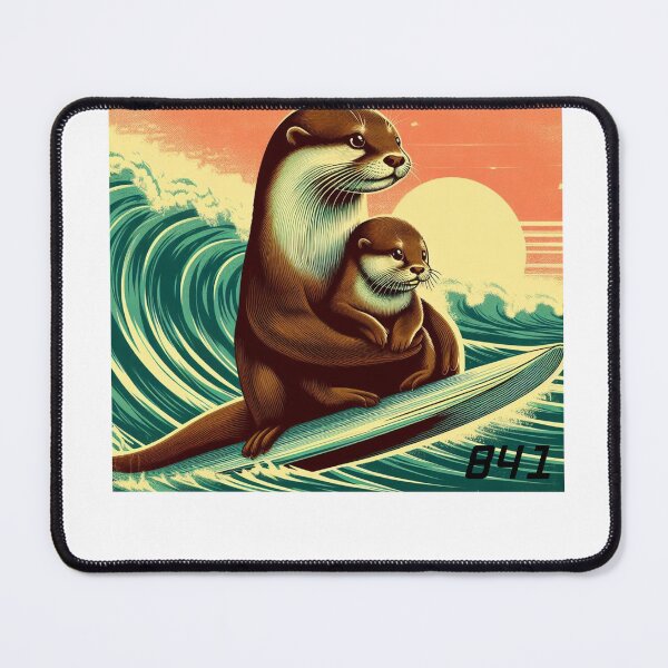 Item preview, 841 with baby pup. surfing otter 841 80s designed and sold by Redwood9.