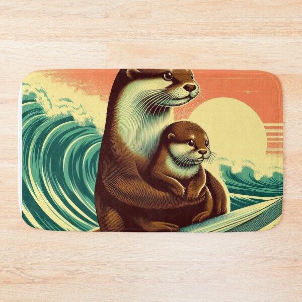 Item preview, 841 with baby pup. surfing otter 841 80s designed and sold by Redwood9.